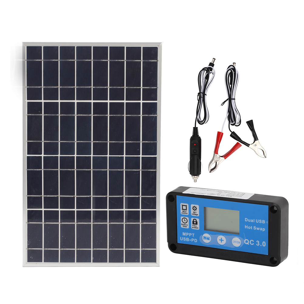 Solar Panel Monocrystalline - 60A Solar Regulator Compatible With 12V