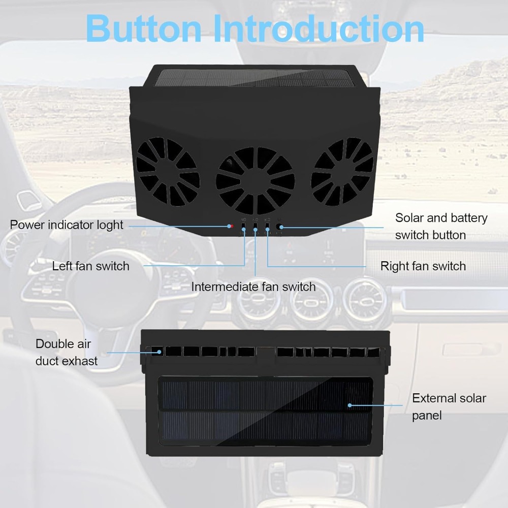 3 Head Car Exhaust Fan USB Rec - Renewable Energy Fan ulasan dan harga